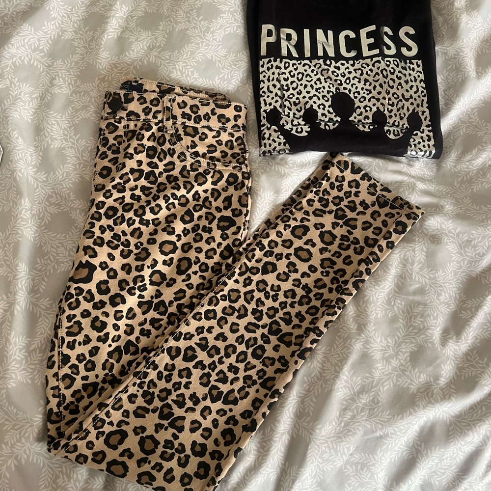 Leopard Print Pants and Princess Graphic Tee